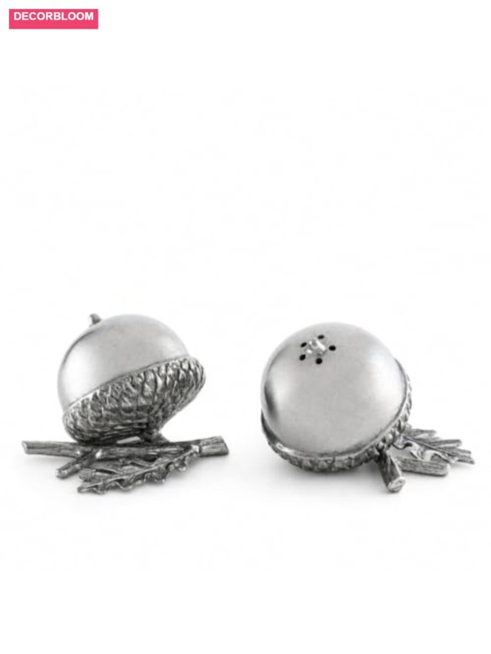Pewter Acorn Salt and Pepper Shaker Set Majestic Forest Collection 2"
